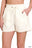 Linen Frayed Hem Drawstring Shorts with Pockets