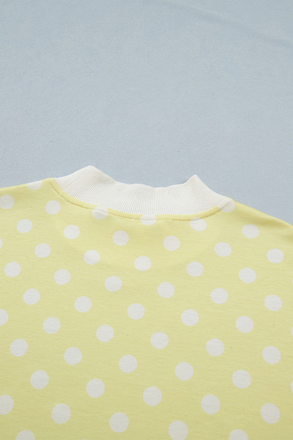 Green Polka Dot Print Color Block Trim Mock Neck Short Set