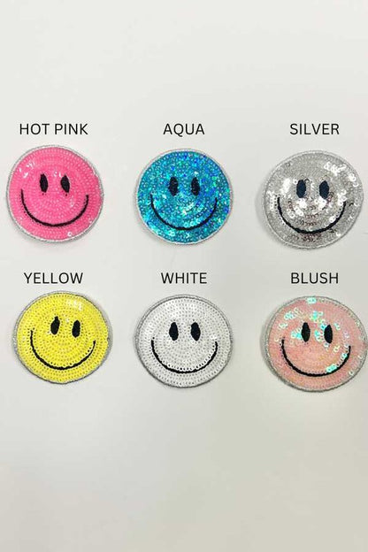 SUMMER SMILEY FACE PATCH TWO TONE TRUCKER HAT