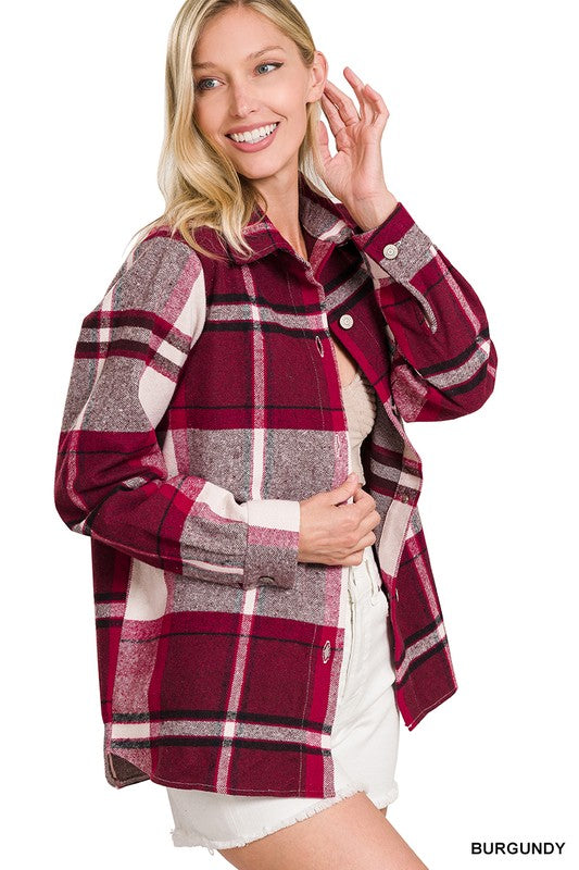 YARN DYED PLAID SHACKET