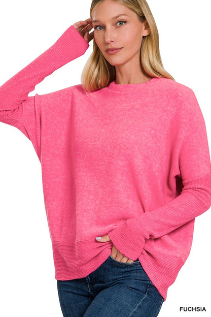 BRUSHED MELANGE HACCI DOLMAN SLEEVE SWEATER