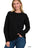 MELANGE HI-LOW HEM ROUND NECK SWEATER