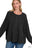 Double Gauze Oversized 3/4 Button Henley Neck Top