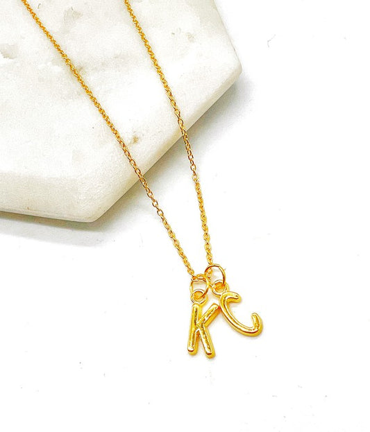 Gold KC Initial Necklace Chiefs