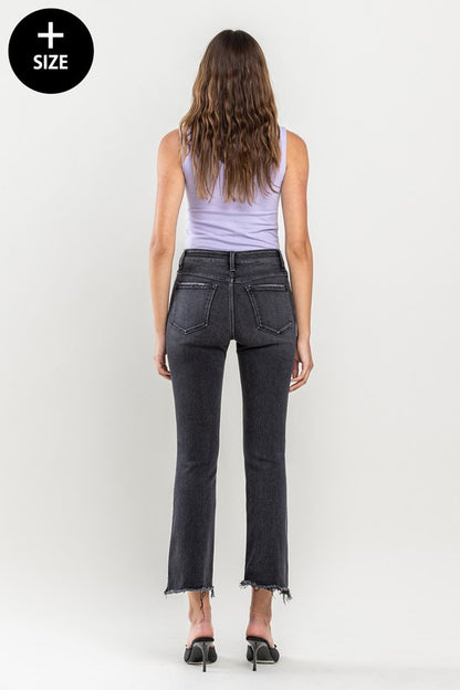 Plus Size High Rise Crop Flare Jeans