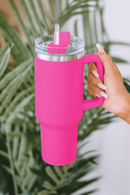 Rosy 304 Stainless Steel Double Insulated Tumbler Mug With Straw