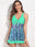 Crisscross Printed Plunge Wide Strap Two-Piece Swim Set