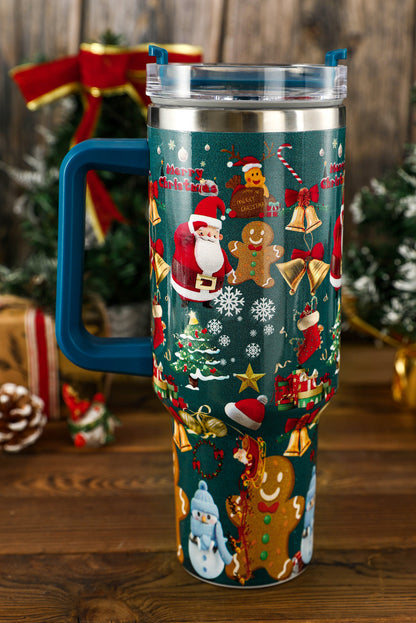 Blue Christmas Pattern Print Stainless Steel Tumblers