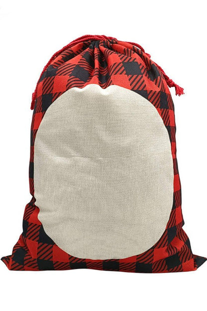 Red Oversized Plaid Holiday Santa Gift Sack