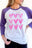 Valentine's Day Pink Heart Block Raglan Top