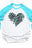 Valentine's Day Teal Pink Heart Raglan