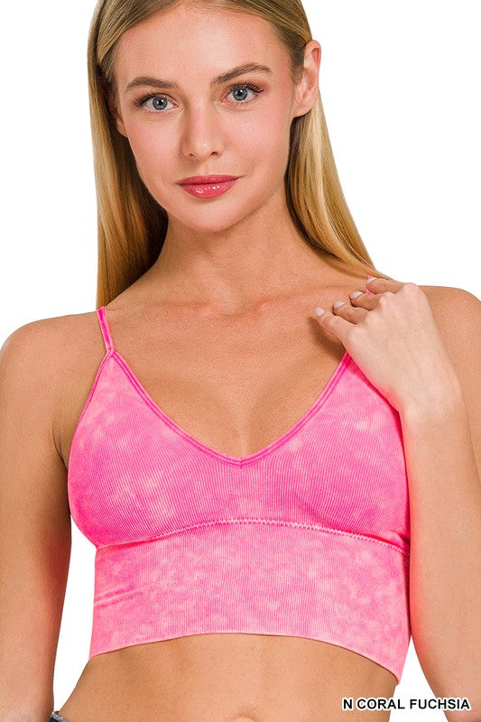 Washed Ribbed Bra Padded Tank Top