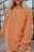 Orange Plain Drop Sleeve Rib-Knit Oversized Sweatshirt