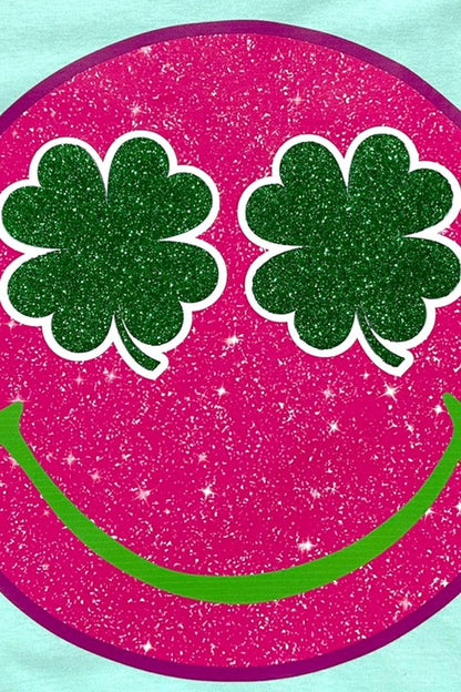 Smile St Patricks Day Glitter Graphic T Shirts