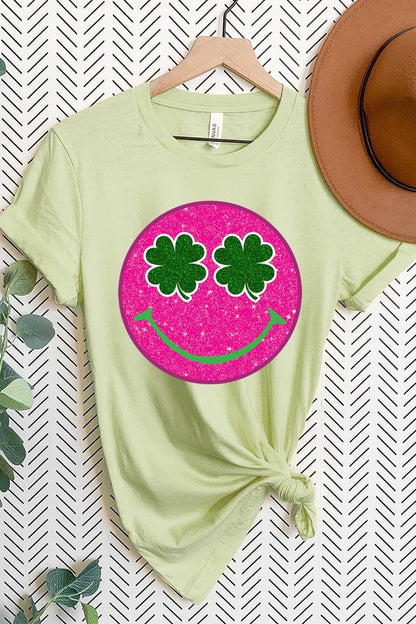 Smile St Patricks Day Glitter Graphic T Shirts