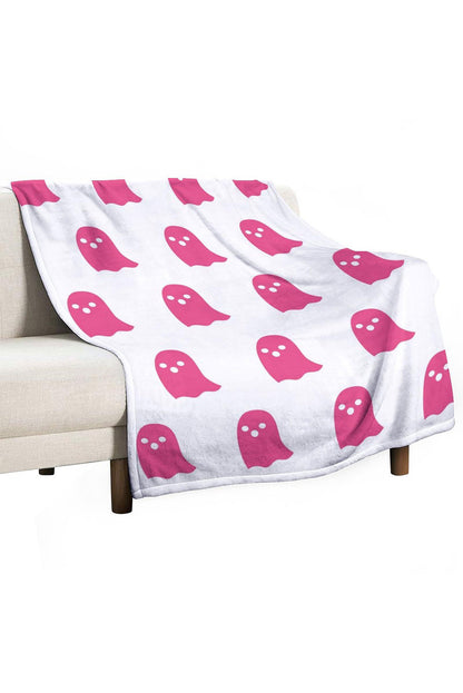 Dark Pink 130*150cm Halloween Ghost Flannel Blanket