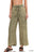 Washed Linen Elastic Band Waist Cargo Pants