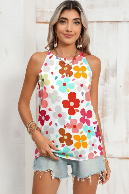 Cute Floral Print Vest