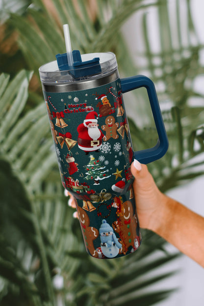 Blue Christmas Pattern Print Stainless Steel Tumblers