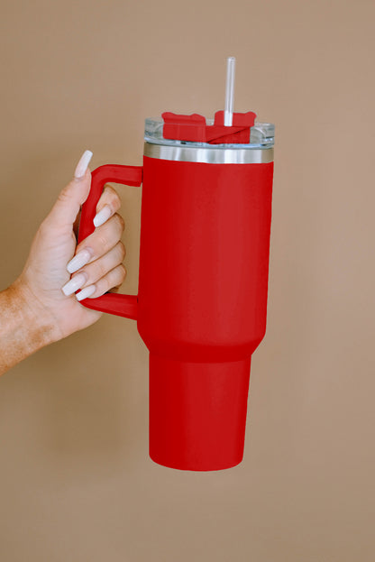 Rosy 304 Stainless Steel Double Insulated Tumbler Mug With Straw