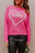 Rose Heart XOXO Pattern Casual Knitted Sweater