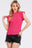 Ces Femme Texture Mock Neck Ruffle Cap Sleeve Blouse