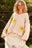 POL V-Neck Floral Pattern Chenille Sweater