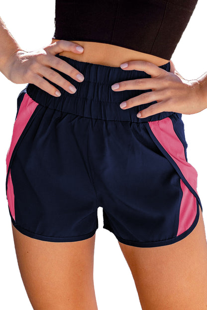 Smocked Elastic Waist Athletic Shorts