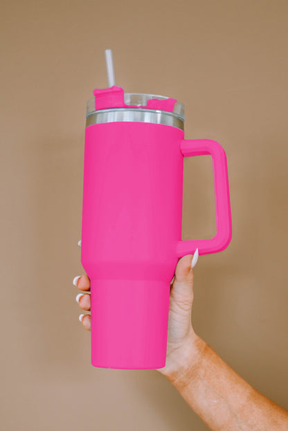 Rosy 304 Stainless Steel Double Insulated Tumbler Mug With Straw