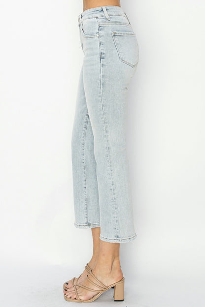 RISEN Full Size Mid Rise Cropped Flare Jeans