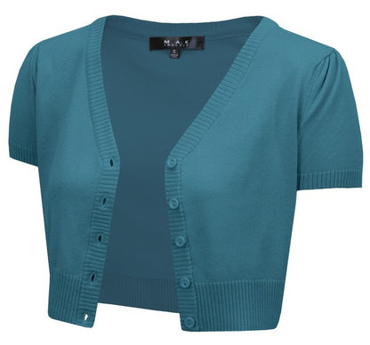 Cropped Bolero Knit Sweater Cardigan Short Sleeve