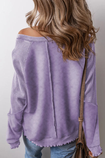 Exposed Seam Long Sleeve Sweatshirt