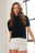 ADORA Fuzzy Mock Neck Short Sleeve Sweater