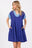 Ces Femme Contrast Trim V-Neck Short Sleeve Dress