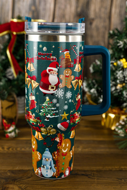 Blue Christmas Pattern Print Stainless Steel Tumblers