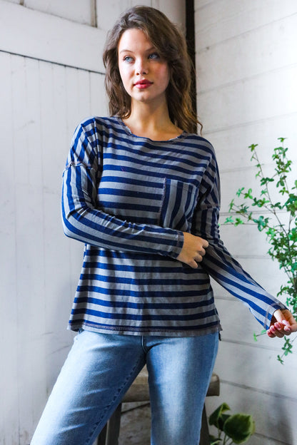 Navy Days Long Sleeve Top