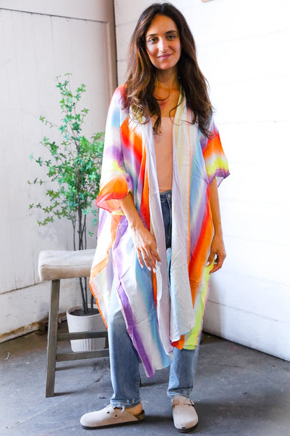 Caught in Technicolor Open Kimono