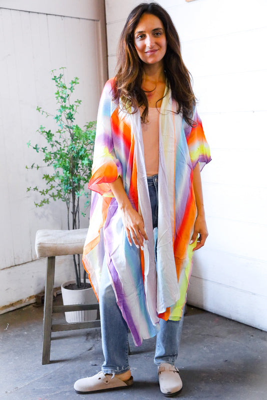 Caught in Technicolor Open Kimono