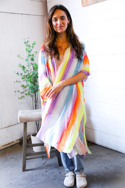 Caught in Technicolor Open Kimono
