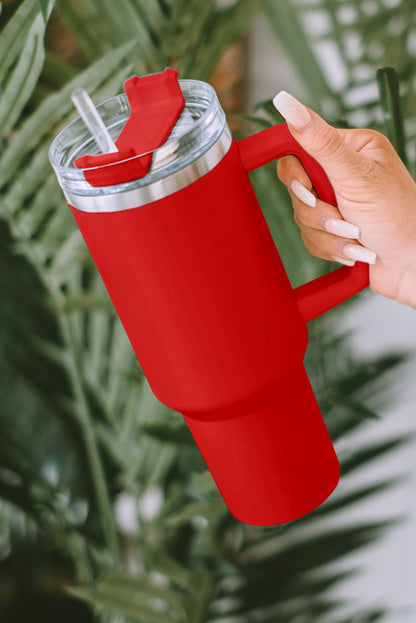 Rosy 304 Stainless Steel Double Insulated Tumbler Mug With Straw