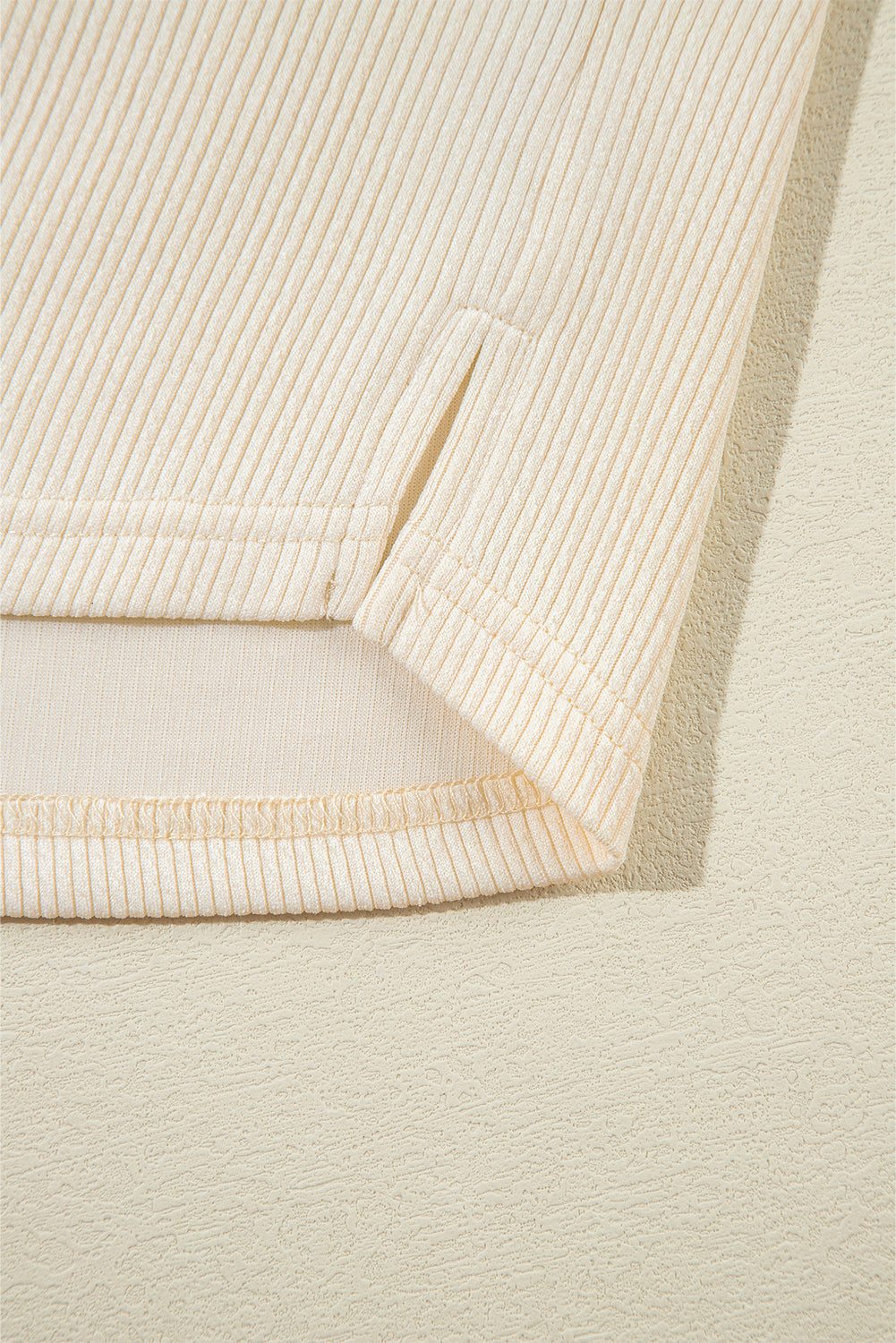 Gray Colorblock Patchwork Ribbed Oversized Henley Sweatshirt