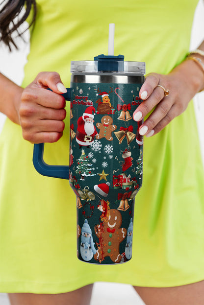 Blue Christmas Pattern Print Stainless Steel Tumblers