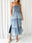 Slit Smocked Tube Tiered Denim Dress