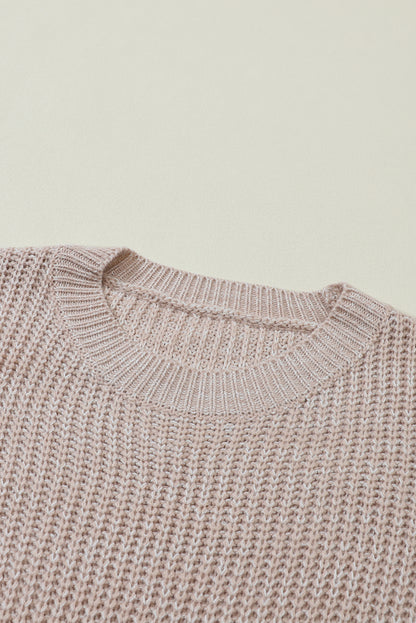 Black Chunky Knit Sleeve Drop Shoulder Sweater