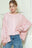 Green Splicing Long Sleeve Pocketed Oversized Top