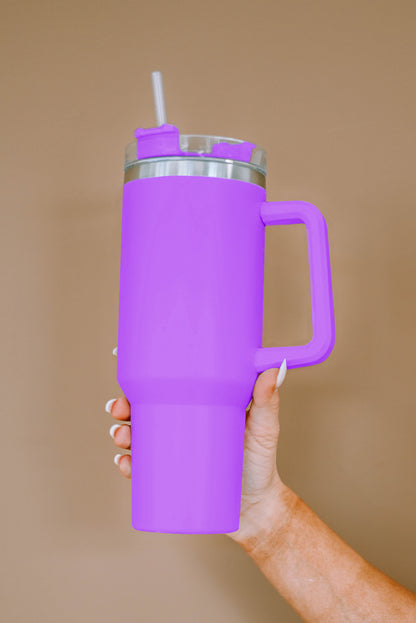 Rosy 304 Stainless Steel Double Insulated Tumbler Mug With Straw