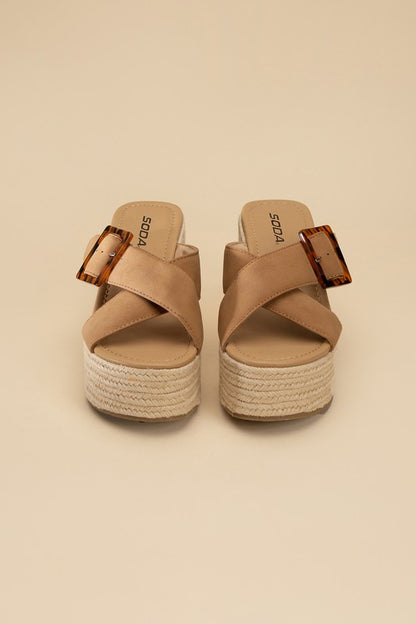 MANTA ESPADRILLE PLATFORM SLIDES