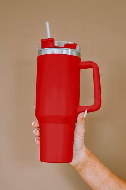 Rosy 304 Stainless Steel Double Insulated Tumbler Mug With Straw