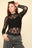 VERY J Mock Neck Fitted Sheer Mesh Lace Blouse