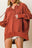 Orange Vintage Snap Button Thumbhole Long Sleeve Hoodie